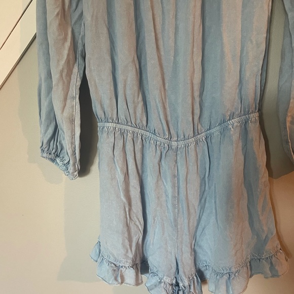 Style Envy Chambray Long Sleeve Romper - Picture 2 of 4